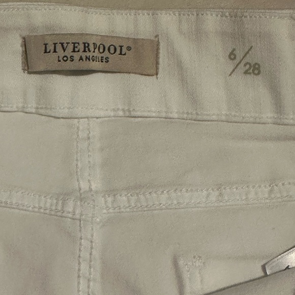 NWT Liverpool Los Angeles The Crop Pull-On Rolled Cuff Jeans white - Picture 12 of 16